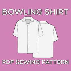 bowling shirt pdf sewing pattern sizes xs / s / m / l / xl