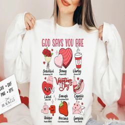 god says you are valentine t-shirt, jesus valentine t-shirt, valentine doodle t-shirt, christian valentine t-shirt