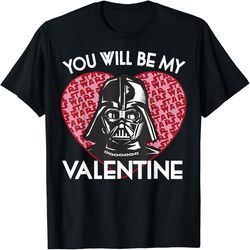 star wars you will be my valentine darth vader graphic tee t-shirt, valentine's day png, digital design download