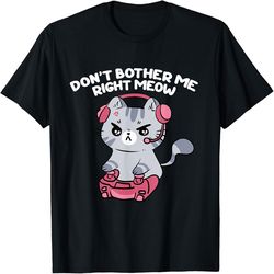 don't bother me right meow, funny video gamer and cat lover, png for shirts, svg png design, digital design download
