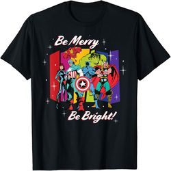 marvel avengers christmas holiday retro be merry be bright!, png for shirts, svg png design, digital design download