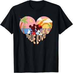 disney mickey & minnie true love beach sunset heart, png for shirts, svg png design, digital design download
