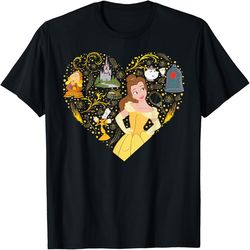 disney princess belle collage heart, png for shirts, svg png design, digital design download