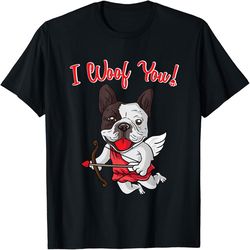 french bulldog i woof you frenchie dog cupid valentines day, png for shirts, svg png design, digital design download