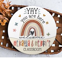 classroom welcome sign, custom teacher sign, personalized teacher door sign, classroom door hanger, teacher appreciation