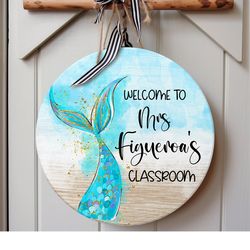 classroom welcome sign, custom teacher sign, personalized teacher door sign, classroom door hanger, teacher appreciation