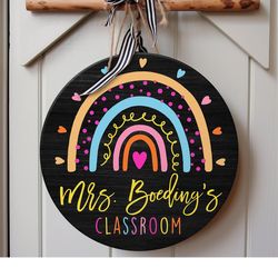 custom teacher sign, personalized teacher door sign, classroom welcome sign, classroom door hanger, teacher appreciation