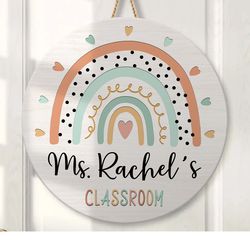 custom teacher sign, personalized teacher door sign, classroom welcome sign, classroom door hanger, teacher appreciation