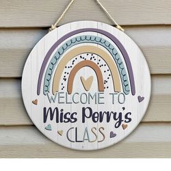 custom teacher sign, personalized teacher door sign, classroom welcome sign, classroom door hanger, teacher appreciation