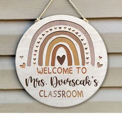 custom teacher sign, personalized teacher door sign, classroom welcome sign, classroom door hanger, teacher appreciation