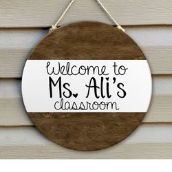custom teacher sign, personalized teacher door sign, classroom welcome sign, classroom door hanger, teacher appreciation