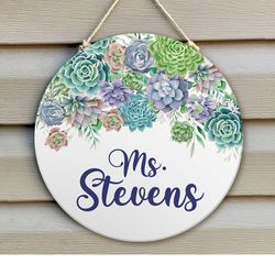 custom teacher sign, personalized teacher door sign, classroom welcome sign, classroom door hanger, teacher appreciation