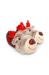 unisex cozy fluffy deer house slippers, fuzzy animal home slippers, plush deer house slides, deer lover gifts, deer cris