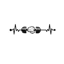 barbell heartbeat png, trending png, heartbeat png, hand hold barbell, barbell png,gym png, fitness png, weights png, sq