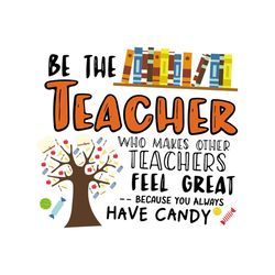 be the teacher who makes other teacher fell great because you always have candy svg, teacher shirt svg, silhouette, svg,