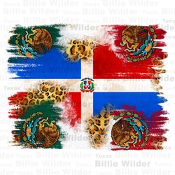mexican and puerto rico flag png sublimation design download, mexican flag png, puerto rico flag png, leopard png,sublim