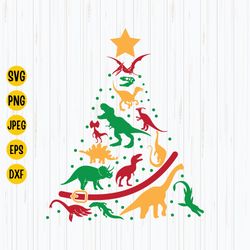 Christmas Dinosaur Svg, Dinosaur Holiday Tree Svg, Christmas Tree Svg, Christmas Kids Shirt Svg, Dinosaur Kids Shirt, In