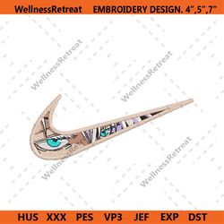 satoru gojo eyes nike logo embroidery design instant download