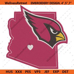 arizona cardinals map logo team embroidery instant download