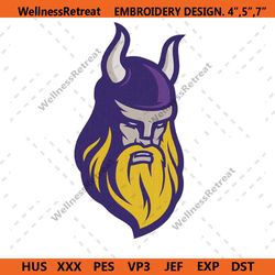 minnesota vikings iconic logo embroidery files, nfl embroidery files, minnesota vikings file