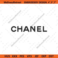 chanel black characters logo embroidery design download