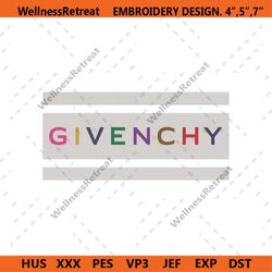 givenchy colorful characters logo embroidery instant download