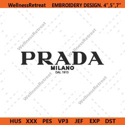 prada milano logo embroidery design download