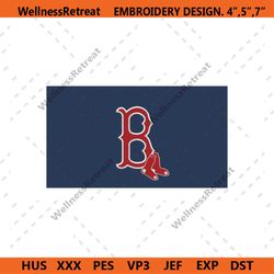 boston red sox letter b with socks rectangle background machine embroidery file