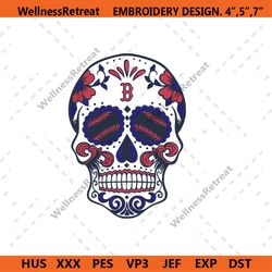 boston red sox skull symbol logo embroidery instant download