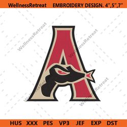 arizona diamondbacks letter a snake logo machine embroidery file