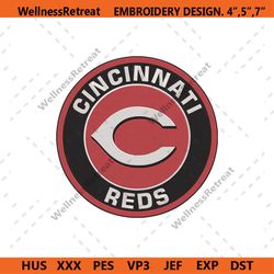 cincinnati reds mlb baseball circle logo machine embroidery design
