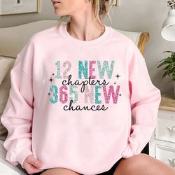 12 new chapters 365 new chances png, simple new year png, new years sublimation digital download, glitter faux sequins