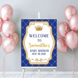 personalized prince welcome sign baby shower, prince baby shower welcome sign, printable royal baby signs, royal prince