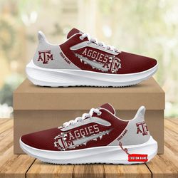 ncaa ver 2-texas a&m aggies running shoes - custom name sneakers