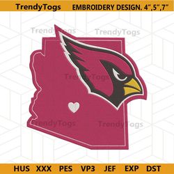 arizona cardinals map logo team embroidery instant download