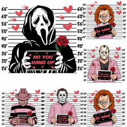 hot! 5 valentine horror killers png bundle, valentine killer love png bundle, be my valentine, killer character movie