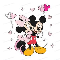 groovy mickey and minnie valentine couple svg