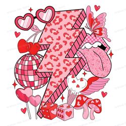 retro valentines day lightning bolt png