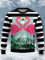 valentine's day flamingo ugly sweater, valentine gift, valentine shirt, couple shirt, funny gift, flamingo shirt