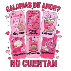 calorias de amor no cuentan png, mexican valentine png, cafecito y chisme valentine's day png, valentine's day png