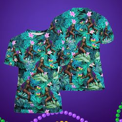 bigfoot happy mardi gras tropical t-shirt for men & women, bigfoot lover gift, funny bigfoot, bigfoot shirt