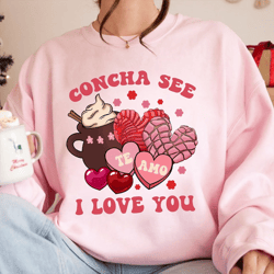 concha see te amo png, mexican valentine png, cafecito y chisme valentine's day png, concha valentine's day png, candy v