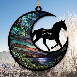 personalized horse suncatcher horse, memorial suncatcher custom horse name ornament, suncatcher ornament