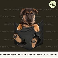 digital - german shepherd pocket (2) t-shirt, hoodie, sweatshirt design - high-resolution png file