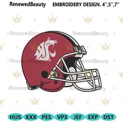 washington state cougars helmet embroidery digitizing instant download
