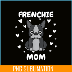 frenchie mom heart png, french bulldog png, french dog artwork png