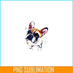 funny colorful french bulldog png, french bulldog png, french dog artwork png