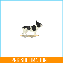 funny french bulldog dog on skateboard png, french bulldog png, french dog artwork png