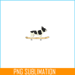 funny skateboarding bulldog puppy png, frenchie bulldog png, french dog artwork png