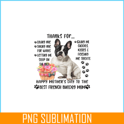 happy mother's day png, frenchie bulldog png, french dog artwork png